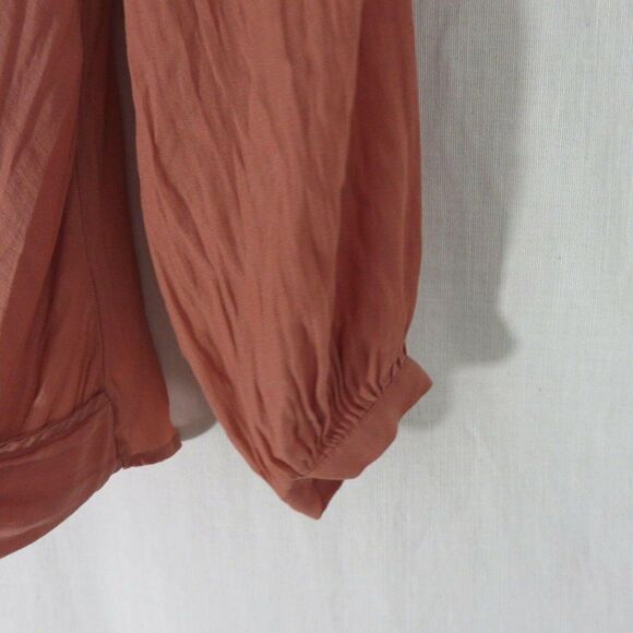 Anthropologie Maeve Liesel Cold Shoulder Ruffle Blouse M Dusty Rose Boho Shirt - Picture 6 of 9